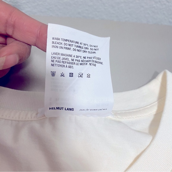 NWOT Helmut Lang Cotton Logo Tee in Ivory - Women’s Size S/Men’s Size XS - Picture 13 of 14